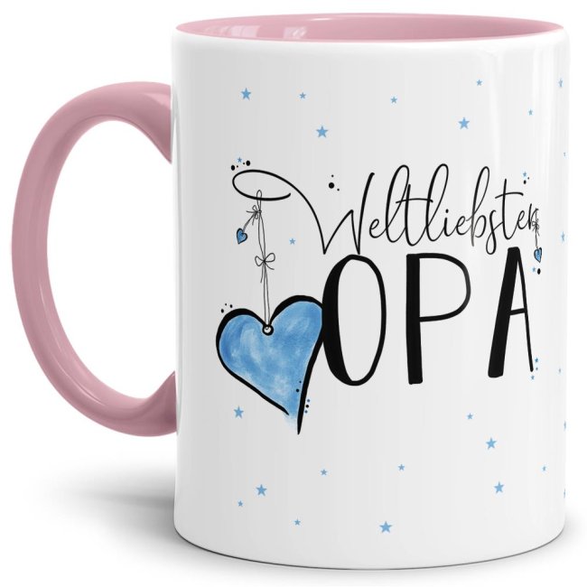 Bild von Tasse - Weltliebster Opa - Innen & Henkel Rosa
