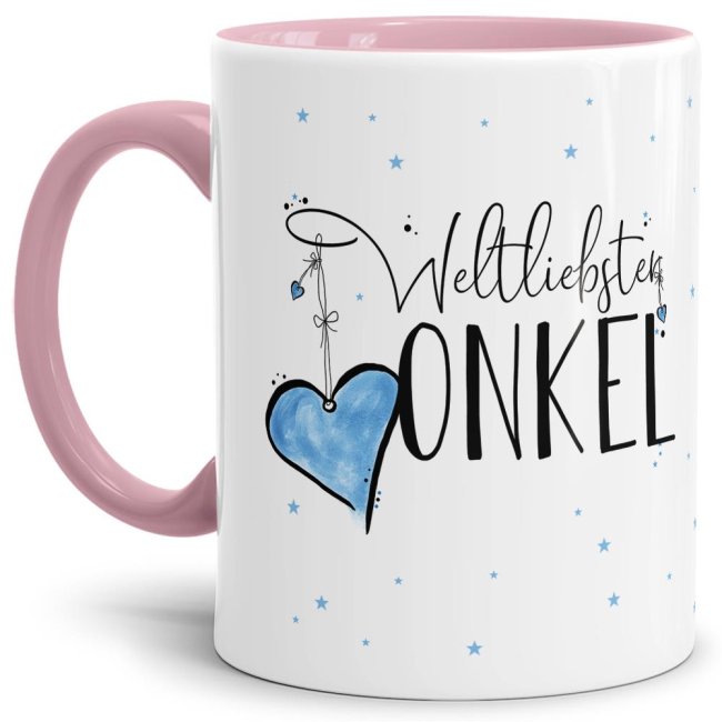 Bild von Tasse - Weltliebster Onkel - Innen & Henkel Rosa