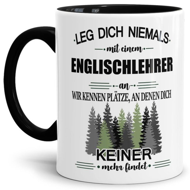 Bild von Berufe-Tasse - Leg dich niemals mit einem Englischlehrer an - Schwarz