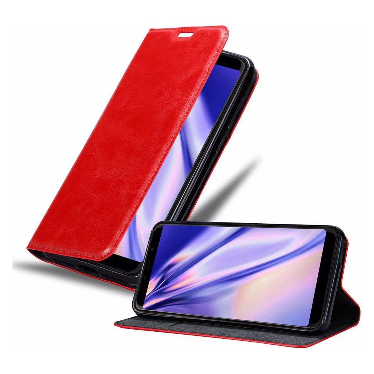 Bild von Cadorabo Book Invisible Magnet Cover (Wiko View Max), Smartphone Hülle, Rot
