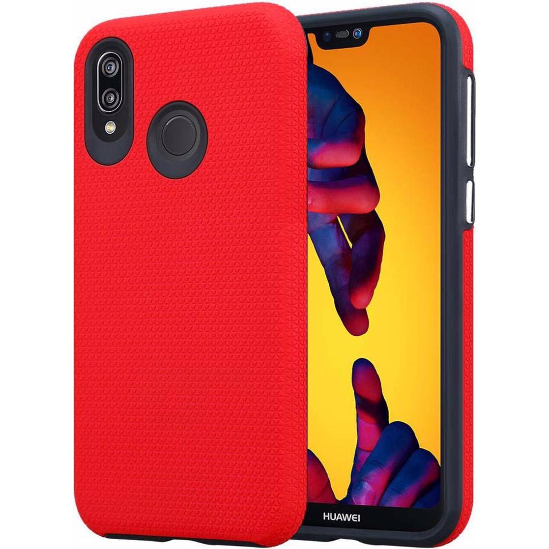 Bild von Cadorabo Hybrid Triangle Cover (Huawei P20 Lite), Smartphone Hülle, Rot