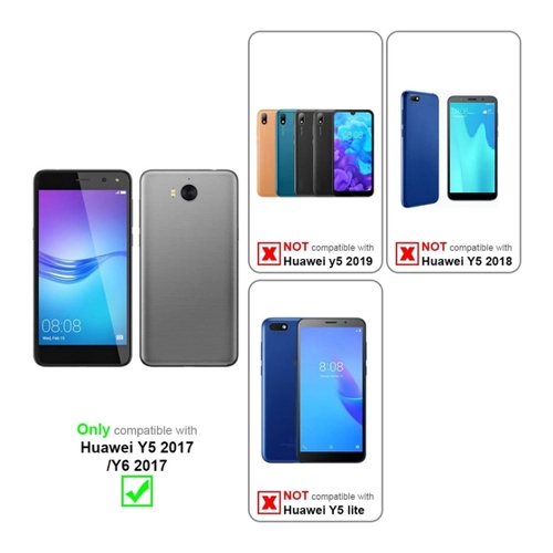Bild von Cadorabo Hülle für Huawei Y5 2017 / Y6 2017 – Flip Design aus Premium Kunstleder