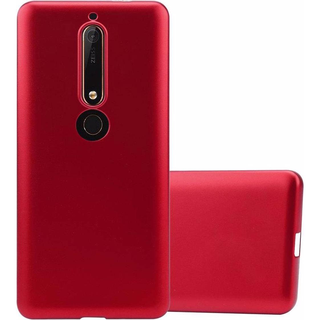 Bild von Cadorabo TPU Matt Metallic Cover (Nokia 6.1), Smartphone Hülle, Rot