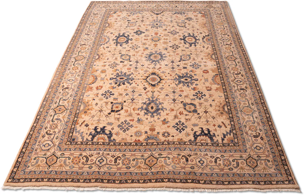 Bild von THEKO Wollteppich "Saharna 7521", rechteckig, 12 mm Höhe, reine Wolle, Orient-Optik, mit Fransen