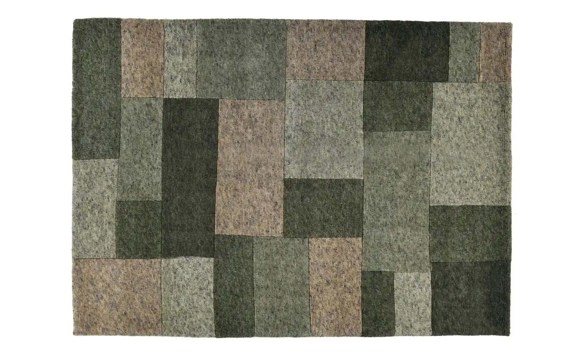 Bild von THEKO Wollteppich »Dalas - 7709«, rechteckig, 18 mm Höhe, reine Wolle, handgeknüpft, Patchwork Design