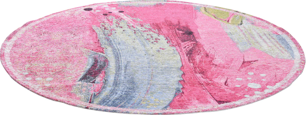 Bild von Gino Falcone Teppich »Cosima-111«, rund, 3 mm Höhe, flachgeweber Jaquard-Teppich, mit Chenillegarn, modernes Design