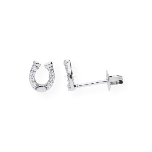 Bild von Elegante Hufeisen Ohrstecker aus Sterling Silber