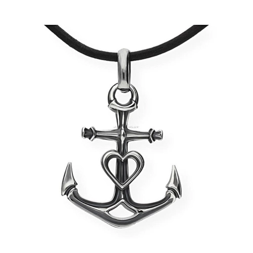 Bild von JuwelmaLux Kette und Anhänger Set Juwelmalux Anhänger mit Lederband 925/000 Sterling Silber geschwärzt J