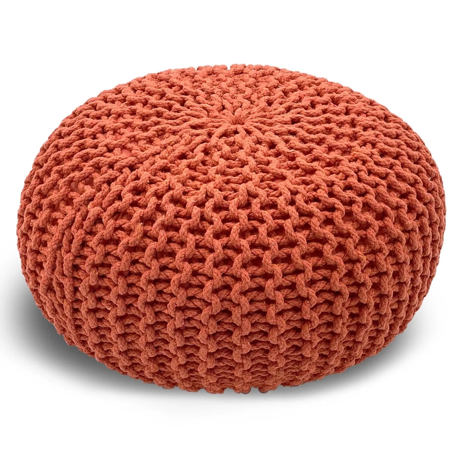 Bild von Casamia Pouf 55cm Sitzpouf Bodenkissen Hocker Baumwolle Terracotta
