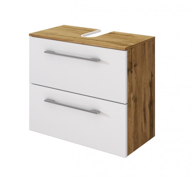 Bild von HELD MÖBEL Unterschrank Unterbeckenschrank Livorno 30 cm Wotaneiche/matt weiß