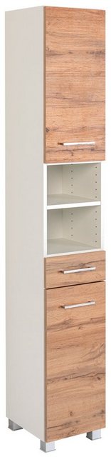 Bild von HELD MÖBEL Hochschrank Seitenschrank Paris 30 cm weiß/Wotaneiche