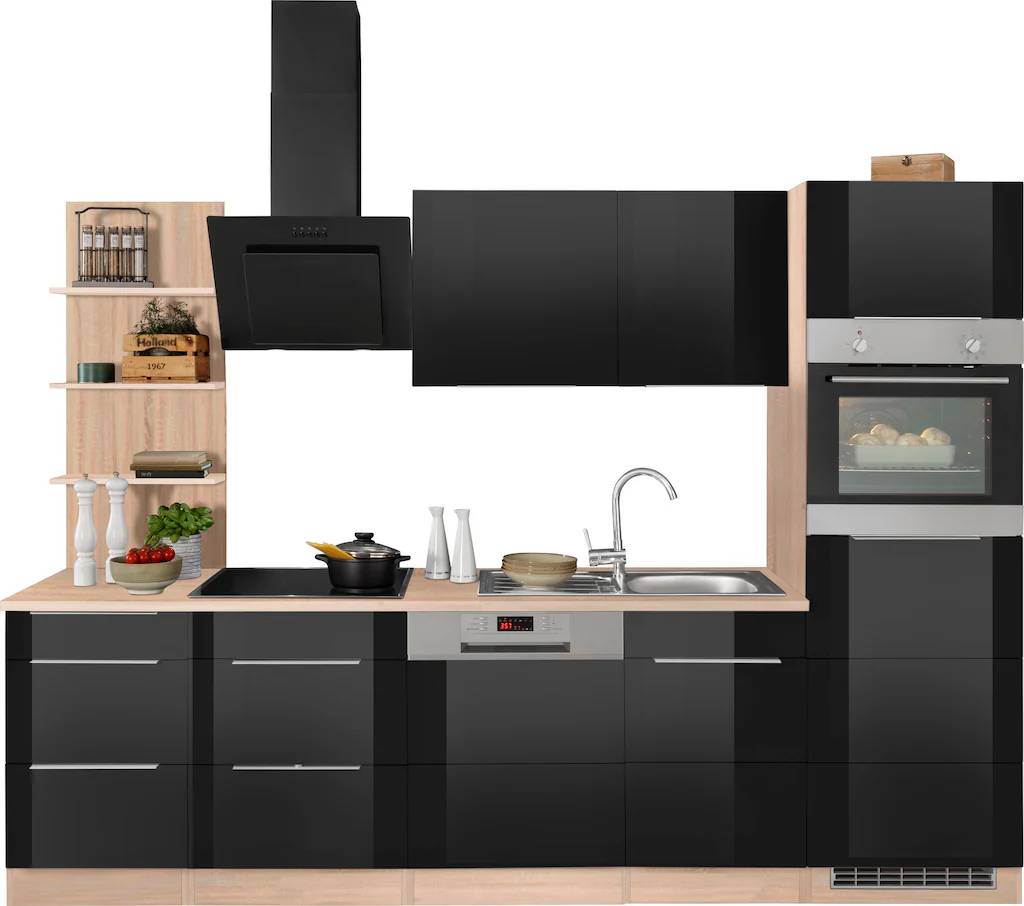 Bild von KOCHSTATION Küchenzeile "KS-Brindisi Breite 280 cm", wahlweise mit E-Geräten und Induktion, mit MDF-Fronten und Regal