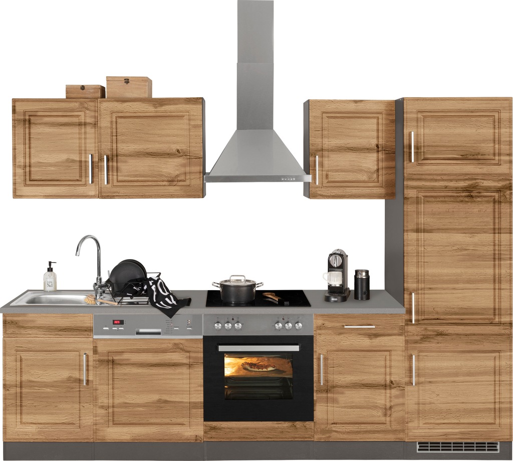 Bild von KOCHSTATION Küchenzeile "KS-Stockholm", Breite 280 cm, mit hochwertigen MDF Fronten im Landhaus-Stil