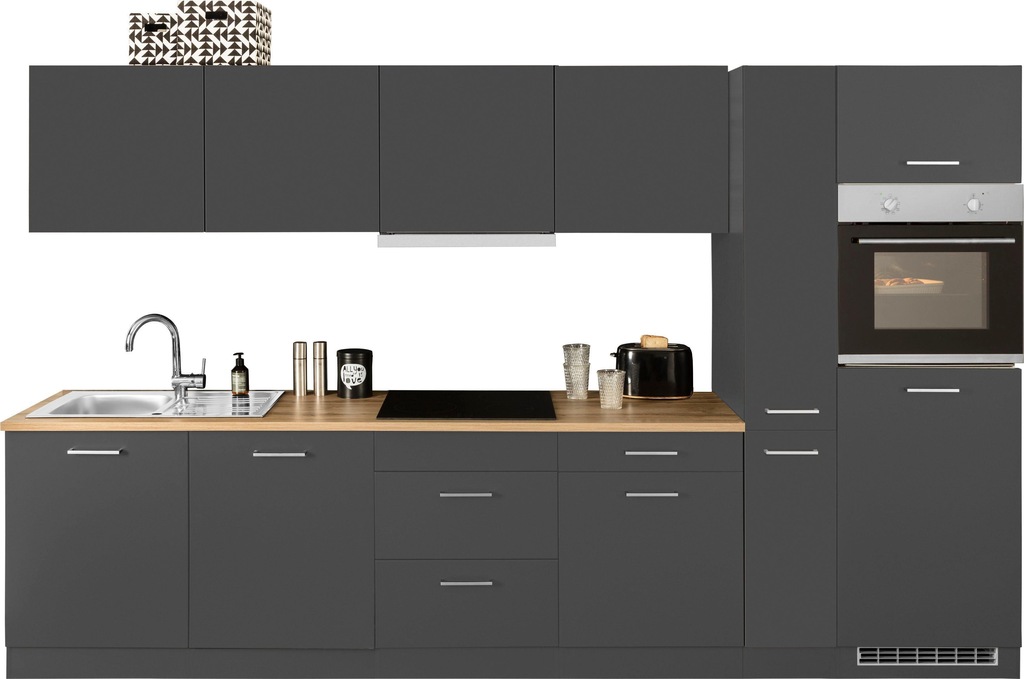Bild von KOCHSTATION Küchenzeile "KS-Kehl", mit E-Geräten, Breite 330 cm, inkl. Kühlschrank und Geschirrspüler