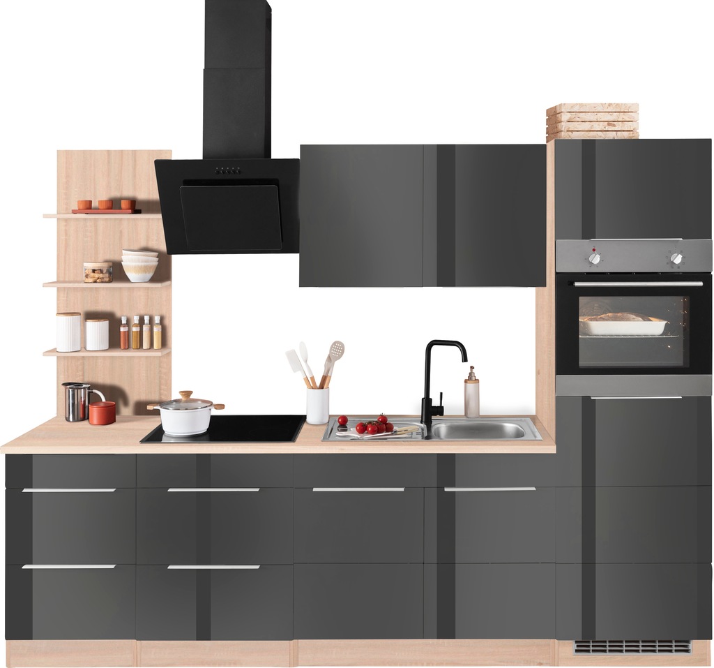 Bild von KOCHSTATION Küchenzeile "KS-Brindisi Breite 270 cm", wahlweise mit E-Geräten und Induktion, mit MDF-Fronten und Regal