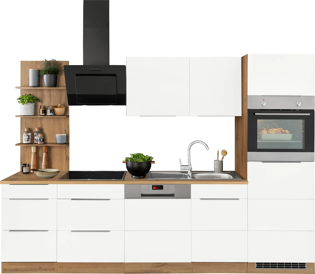 Bild von KOCHSTATION Küchenzeile "KS-Brindisi Breite 280 cm", wahlweise mit E-Geräten und Induktion, mit MDF-Fronten und Regal