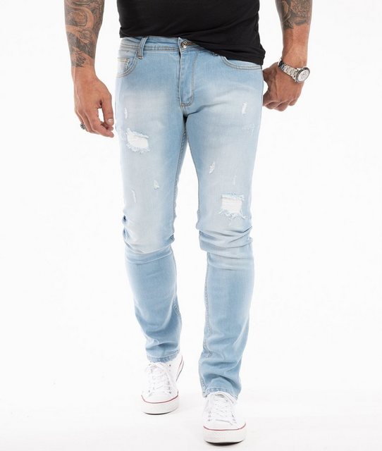 Bild von Rock Creek Slim-fit-Jeans Herren Jeans Slim Fit Hellblau RC-2144