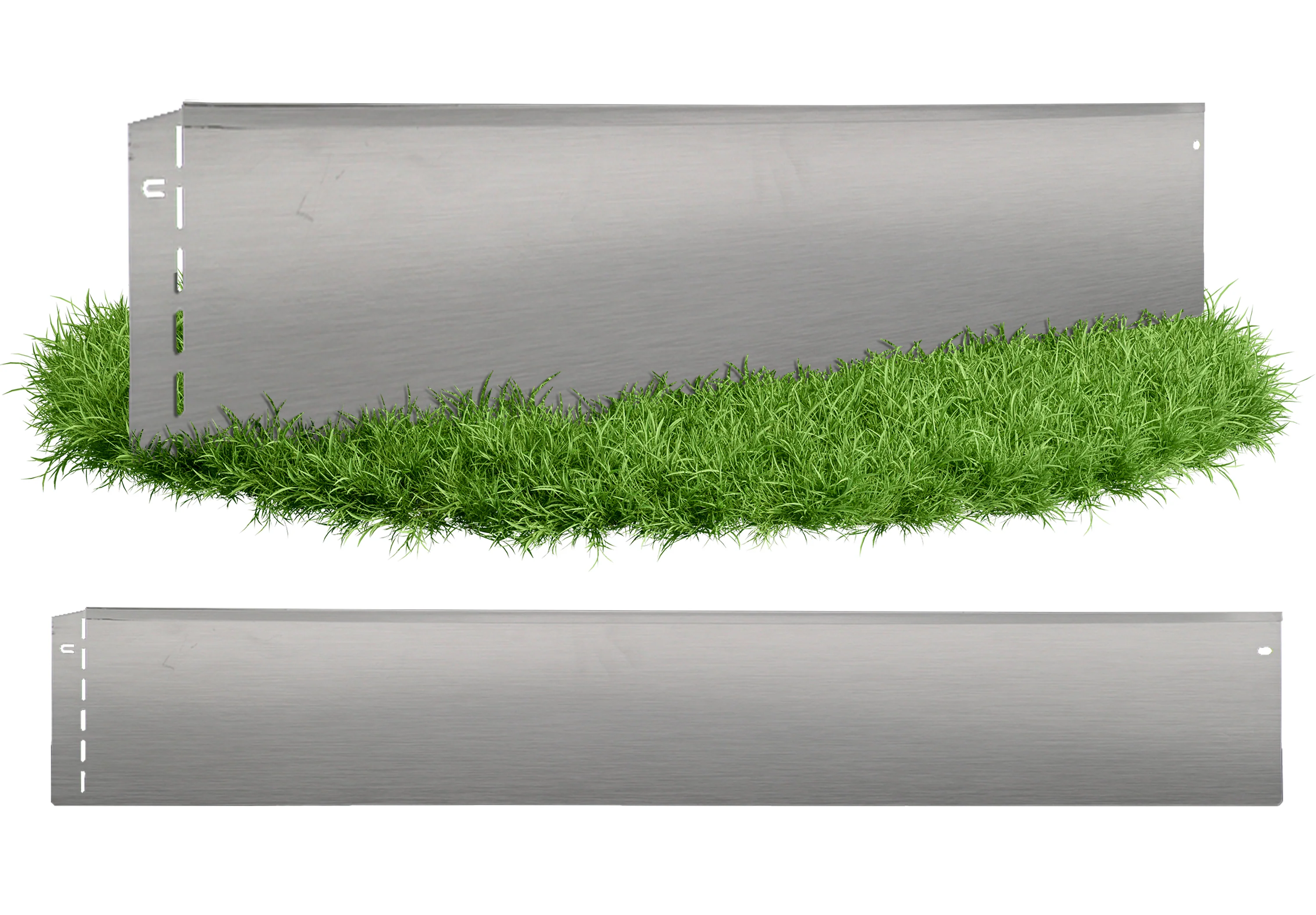 Bild von GartenAZ Metall Rasenkante verzinkt 103x13 cm, Nutzlänge 100 cm