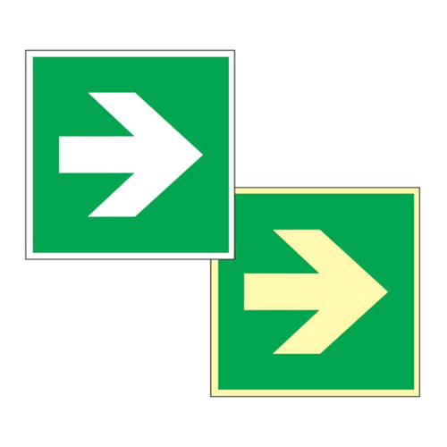 Bild von Zusatzzeichen zu Rettungswegschild Pfeil links / rechts / oben / unten