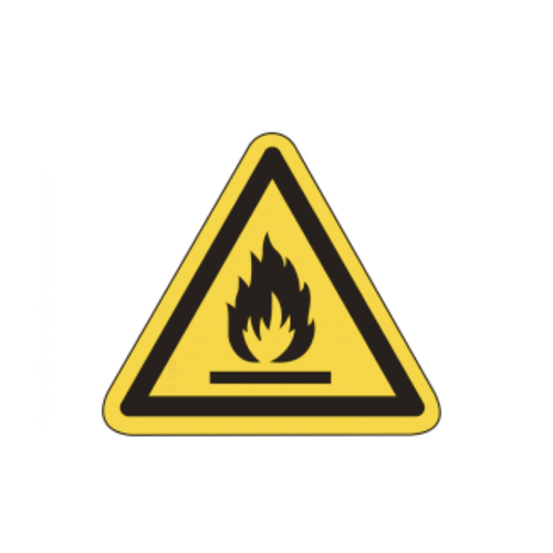 Bild von Warnschild zur Warnung vor feuergefährlichen Stoffen nach ISO 7010 von Abtec