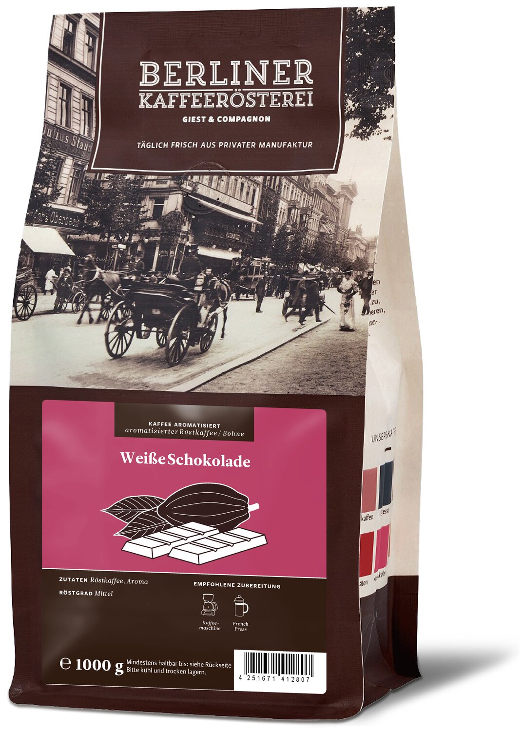 Bild von aromatisierter Kaffee weiße Schokolade