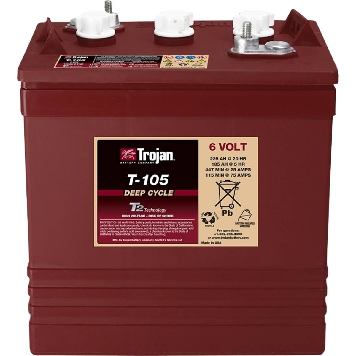Bild von Trojan T-105 6V DC Versorgungsbatterie 225Ah