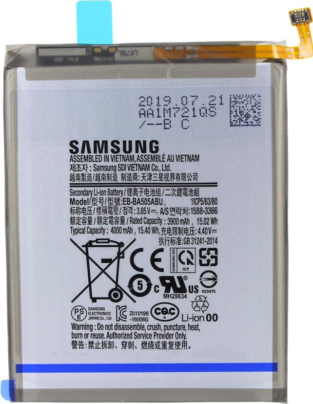 Bild von Samsung - EB-BA505ABE Akku - Samsung A505F Galaxy A50 (2019) - 3900mAh - Li-ion Akku - Battery (GH82-19269A)