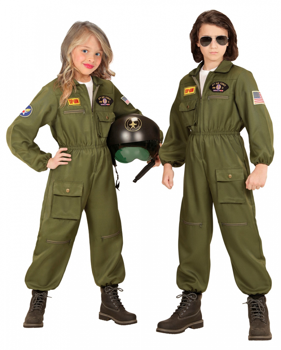 Bild von Kampfjet Pilot Kostüm für Kinder  Kinderfasching S / 5-7 Jahre