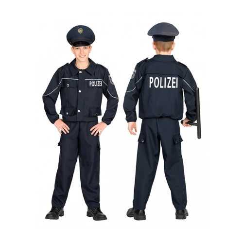 Bild von Streifenpolizist Kostüm für Kinder Blau