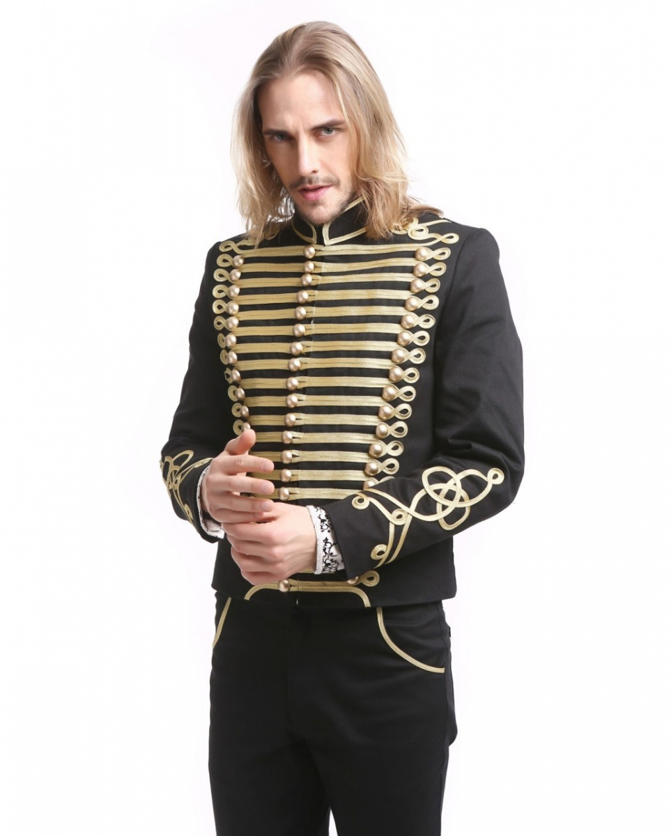 Bild von Gothic Parade Jacke Schwarz Gold XL