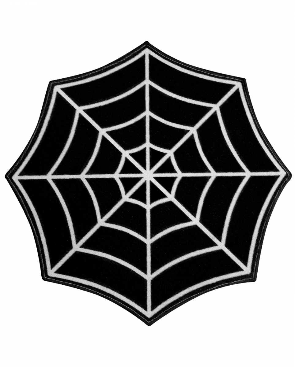 Bild von Horror-Shop Teppich Schwarz-Weißer Spinnennetz Teppich