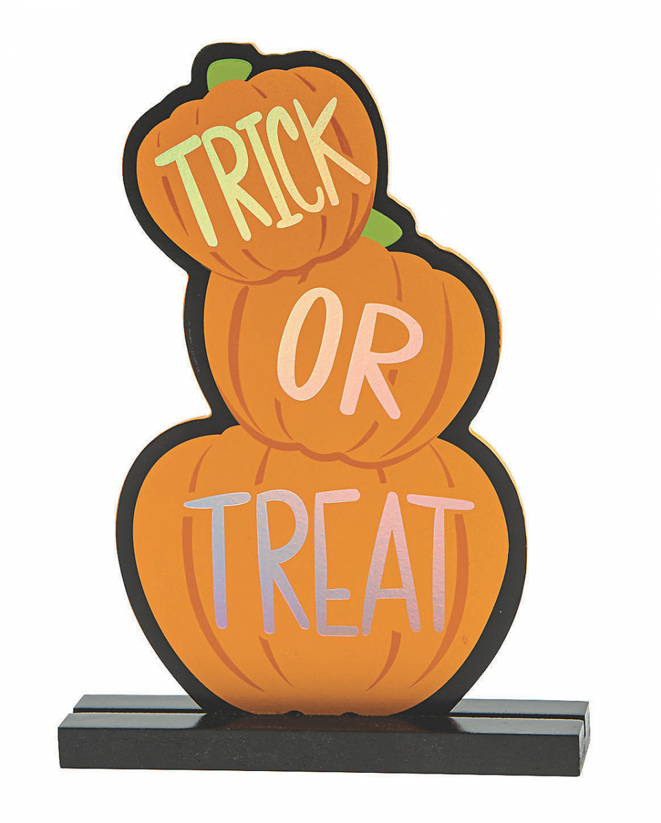 Bild von Horror-Shop Dekoobjekt Trick or Treat Kürbisaufsteller als Halloween Tisc