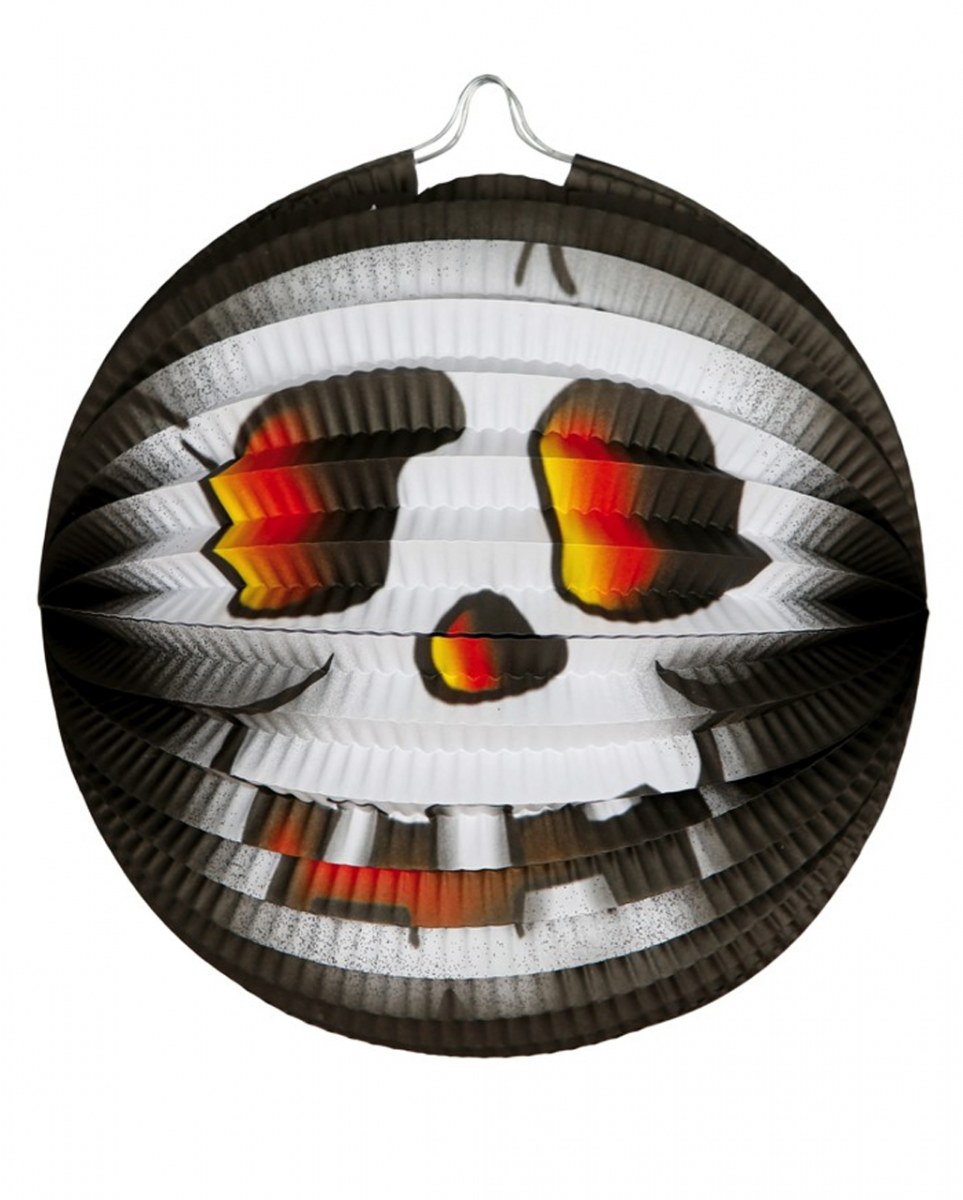 Bild von Horror-Shop Halloween Papier Laterne mit Totenkopf Motiv 26cm