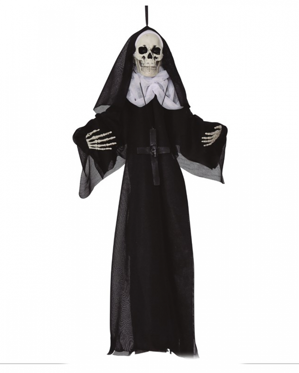 Bild von Horror-Shop Dekoobjekt Nonne als Skelett Hängefigur für Halloween 50 cm
