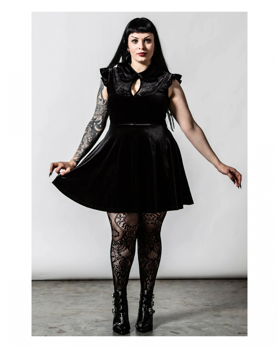 Bild von Amaymon Kleid mit Kragen KILLSTAR aus Samt XL