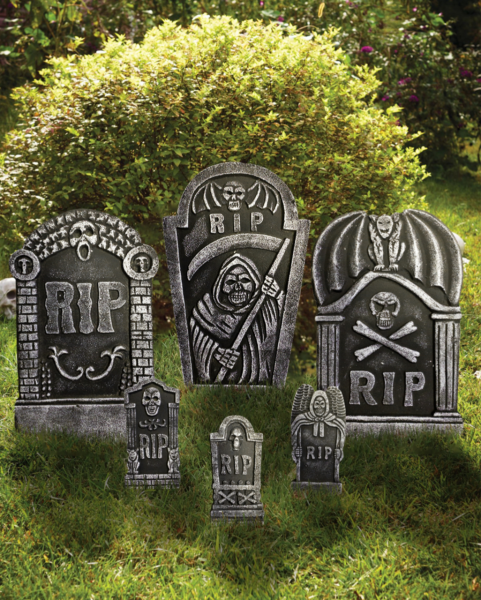 Bild von Horror-Shop Dekoobjekt 6-teiliges Halloween Grabstein Set verschiedene Gr