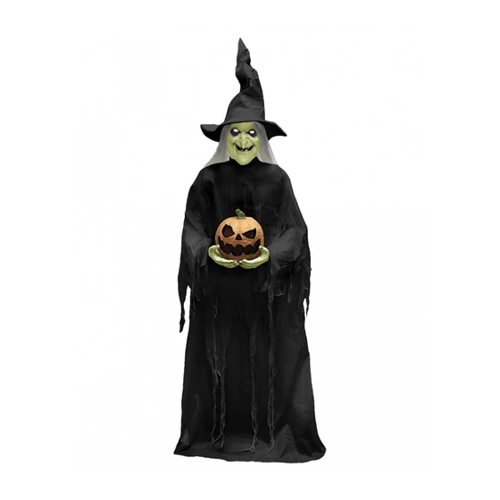 Bild von Spooky Hexe mit Flammenkürbis Animatronic 215cm ?