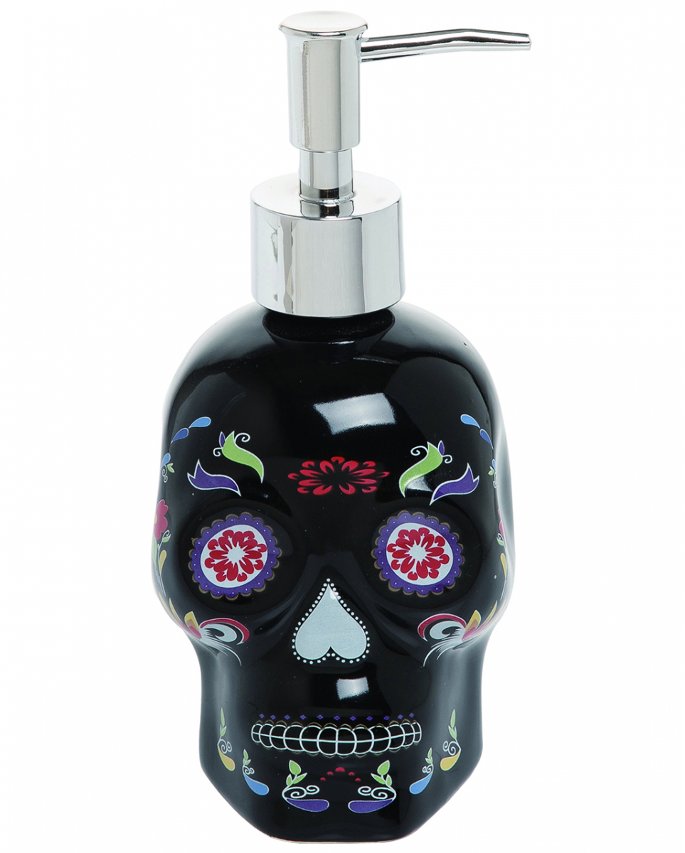 Bild von horror-shop Mehrfarbiger Day of The Dead Totenkopf Seifenspender für Halloween