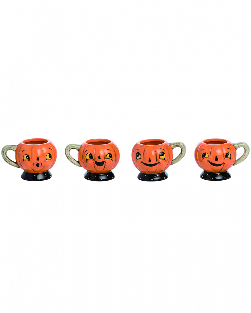 Bild von Horror-Shop Tasse Original Johanna Parker Jack O´Lantern Tasse 4er S, Dolomit / Keramik