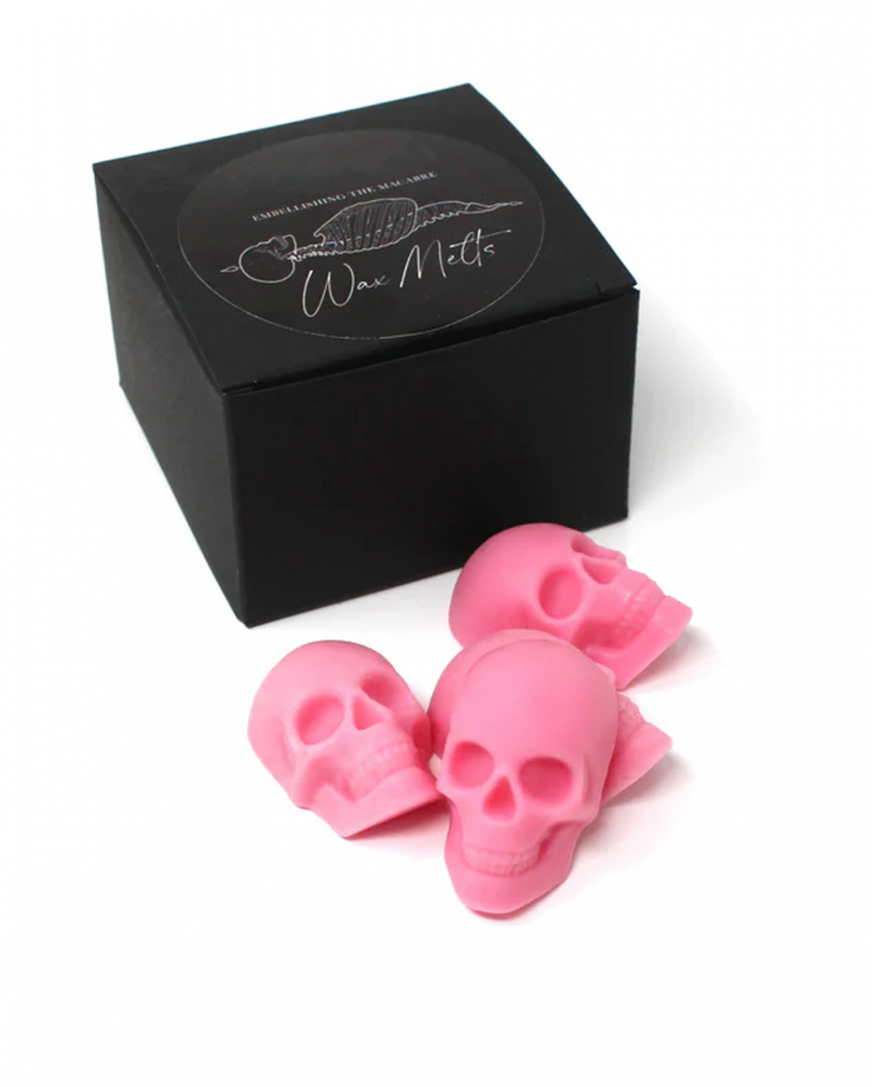 Bild von Pinkes Totenkopf Duftwachs zum Schmelzen 4 St.