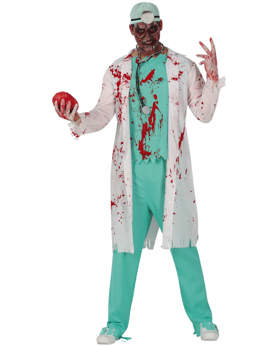 Bild von Horror-Shop Zombie-Kostüm Blutiges Zombie Chirurg Arzt Herrenkostüm für Hall