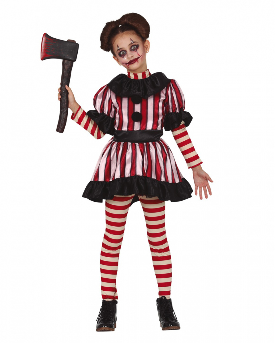 Bild von Spooky Clown Girl Kinderkostüm für ? bestellen! M / 5-6 Jahre