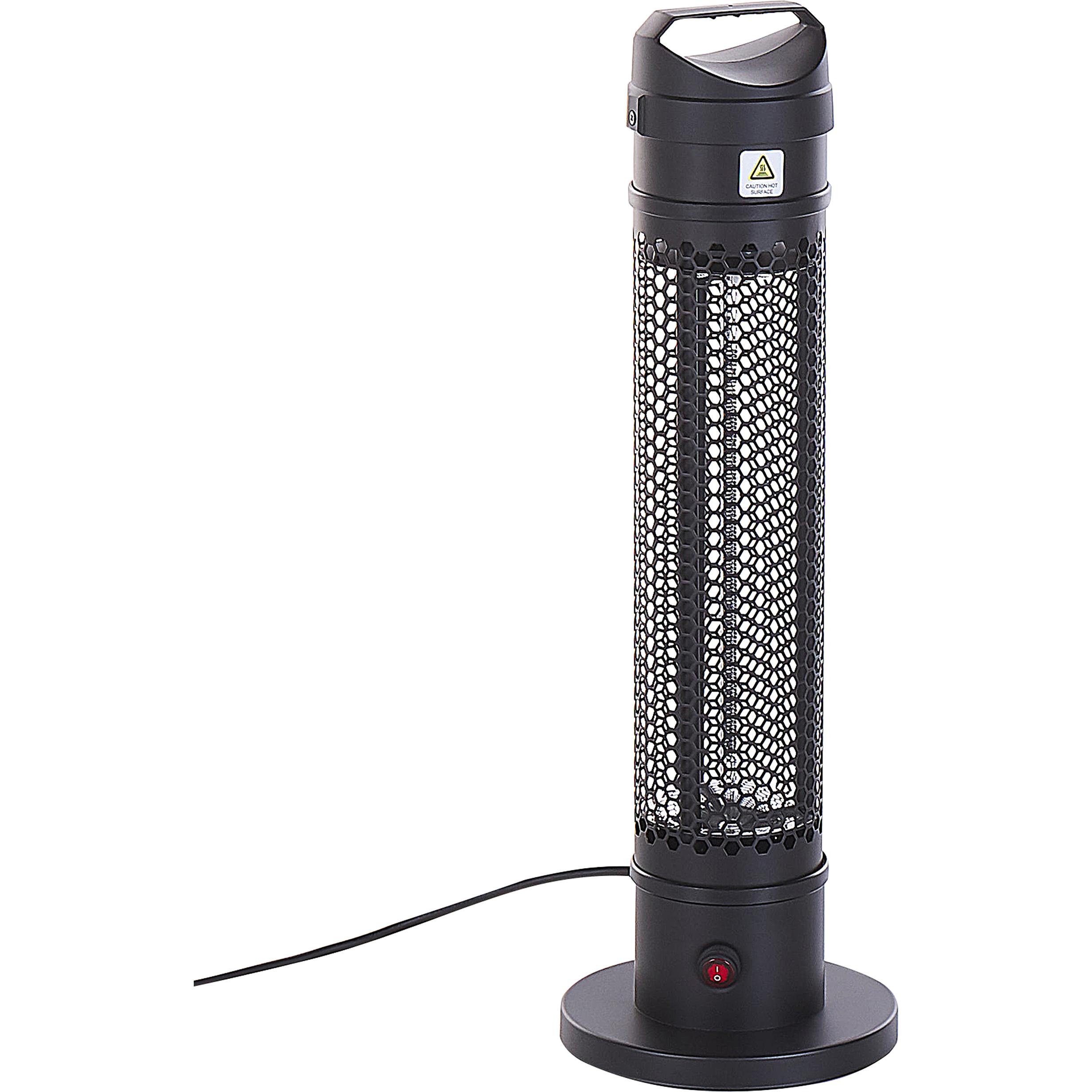 Bild von Heizstrahler freistehend Schwarz Aluminium Elektro Carbon Infrarot 1000 Watt mit Kabel Standgerät Outdoor Außenbereich Wintergarten Terrasse