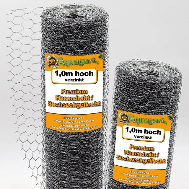 Bild von Aquagart Hasendraht 200m Sechseckgeflecht HühnerKaninchendraht Hasendraht 100cm, (1-St)
