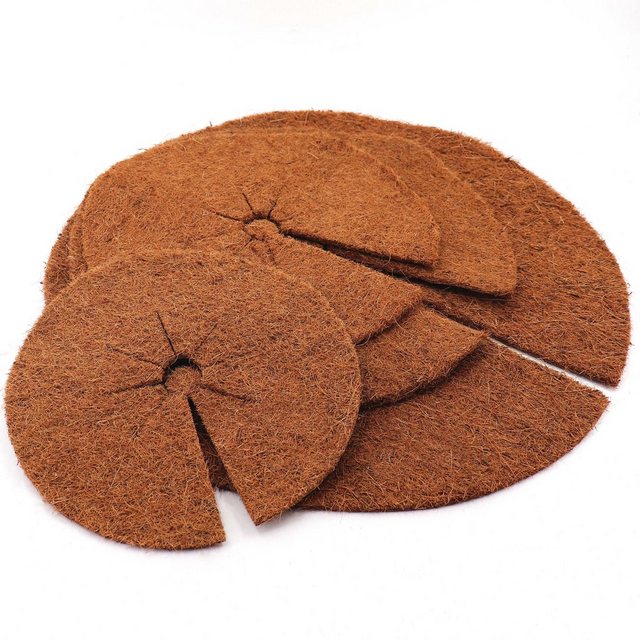 Bild von 3 Aquagart Kokos-Mulchscheiben 60cm Durchmesser I Winter- & Kälteschutz für Pflanzen I 100% Kokosfaser mit einseitiger Naturlatex-Schicht I natürlich abbaubar I für Pflanzkübel & Unkrautschutz