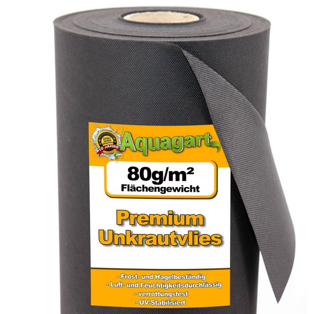 Bild von Aquagart Unkrautvlies 400m² Gartenvlies Unkrautvlies Mulchvlies 80g 1,5m breit, (1-St)