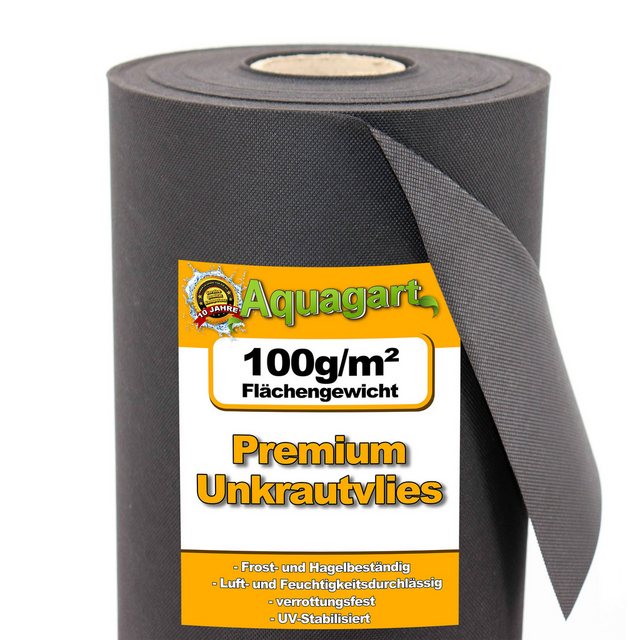 Bild von Aquagart Unkrautvlies 154m² Gartenvlies Unkrautvlies Mulchvlies 100g 1,4m br., (1-St)
