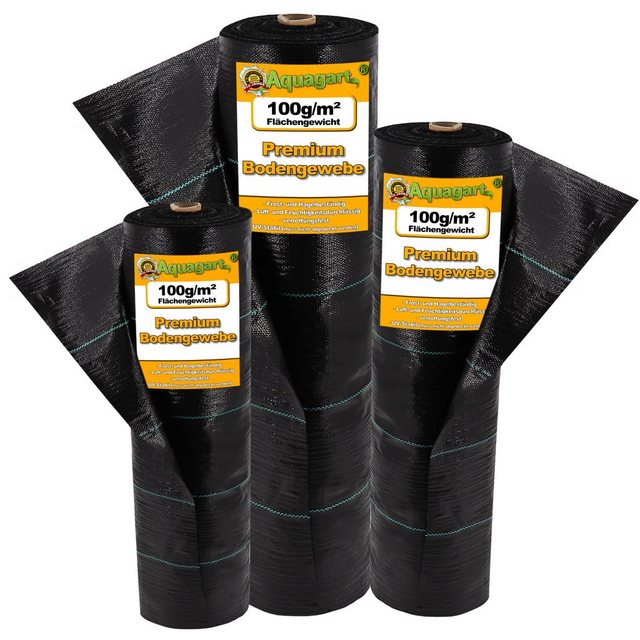 Bild von Aquagart Unkrautvlies 500m² Bodengewebe Unkrautfolie Mulchfolie 100g 1,65m breit, (1-St)