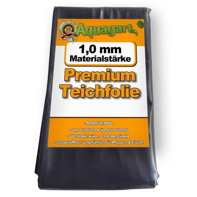 Bild von Aquagart Teichfolie Teichfolie PVC 15m x 2m 1,0mm schwarz Folie für den Gartenteich, Verkleben, (1-St)