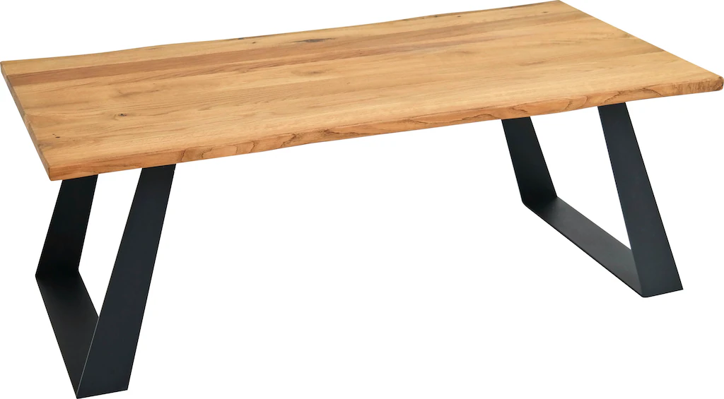 Bild von Concept GmbH Couchtisch in Wildeiche Massiv, Gestell Metall - 110x40x60cm (BxHxT)